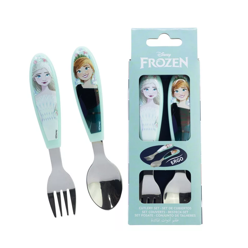 Комплект детски прибори за хранене - виличка и лъжичка Замръзналото Крластво Frozen