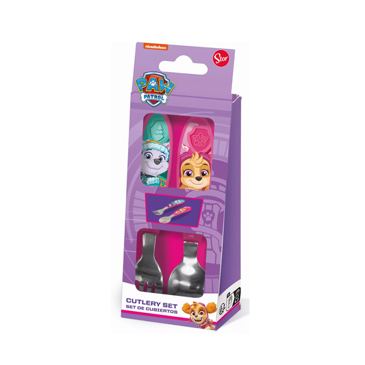 Комплект детски прибори за хранене - виличка и лъжичка Пес Патрул Скай и Еверест Paw Patrol