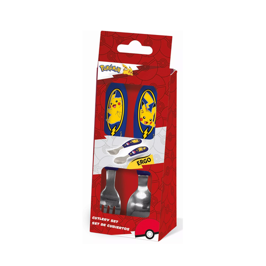Комплект детски прибори за хранене - виличка и лъжичка Покемон Pokemon