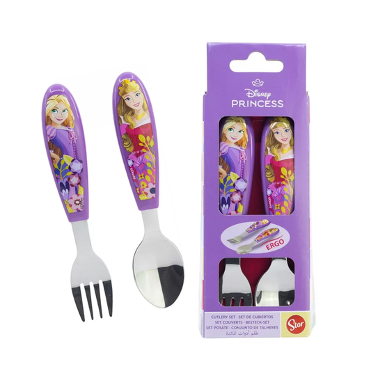 Комплект детски прибори за хранене - виличка и лъжичка Принцеси Дисни Disney Princess