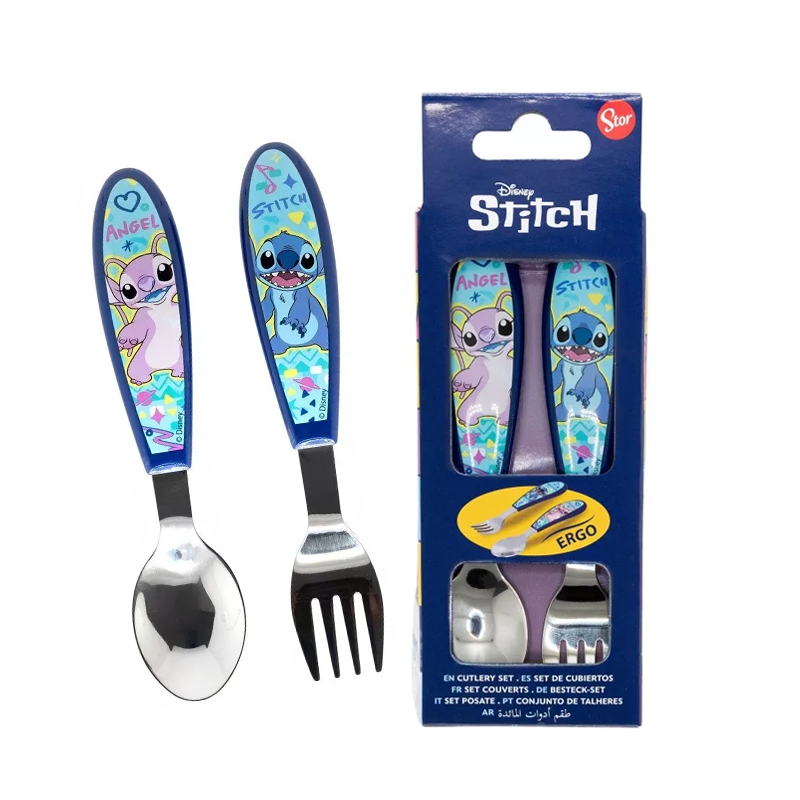 Комплект детски прибори за хранене - виличка и лъжичка Лило и Стич Lilo i Stitch Disney