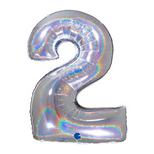 foliev balon 2 srebro gliter