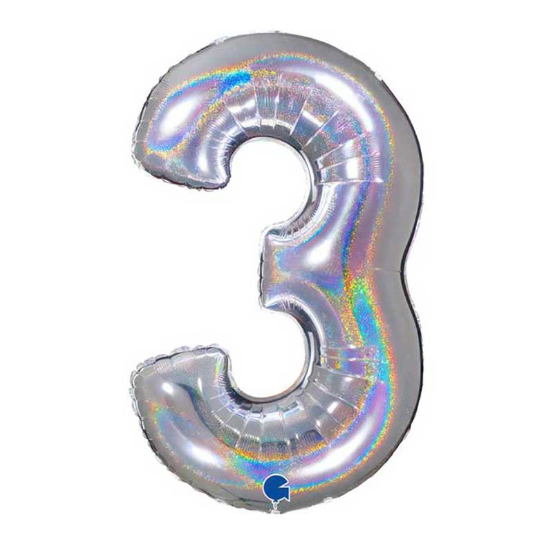 foliev balon 3 srebro gliter