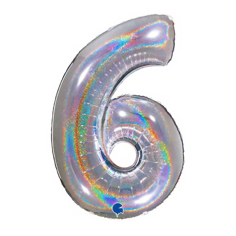foliev balon 6 srebro gliter