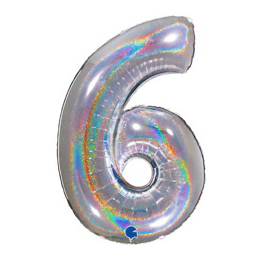 foliev balon 6 srebro gliter