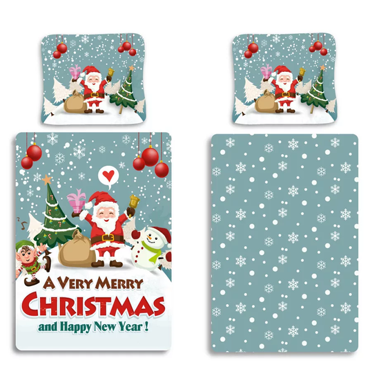 Коледен спален комплект Весела Коледа - Спално бельо и аксесоари за детска стая