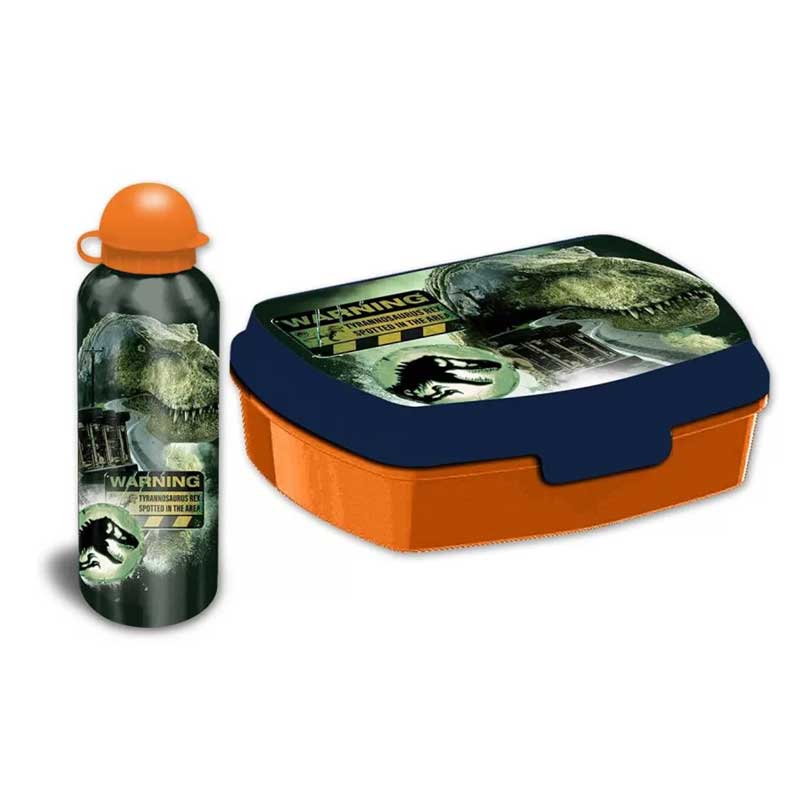Комплект бутилка за вода и кутия за храна Джурасик Свят - Детски аксесоари за хранене Jurassic World