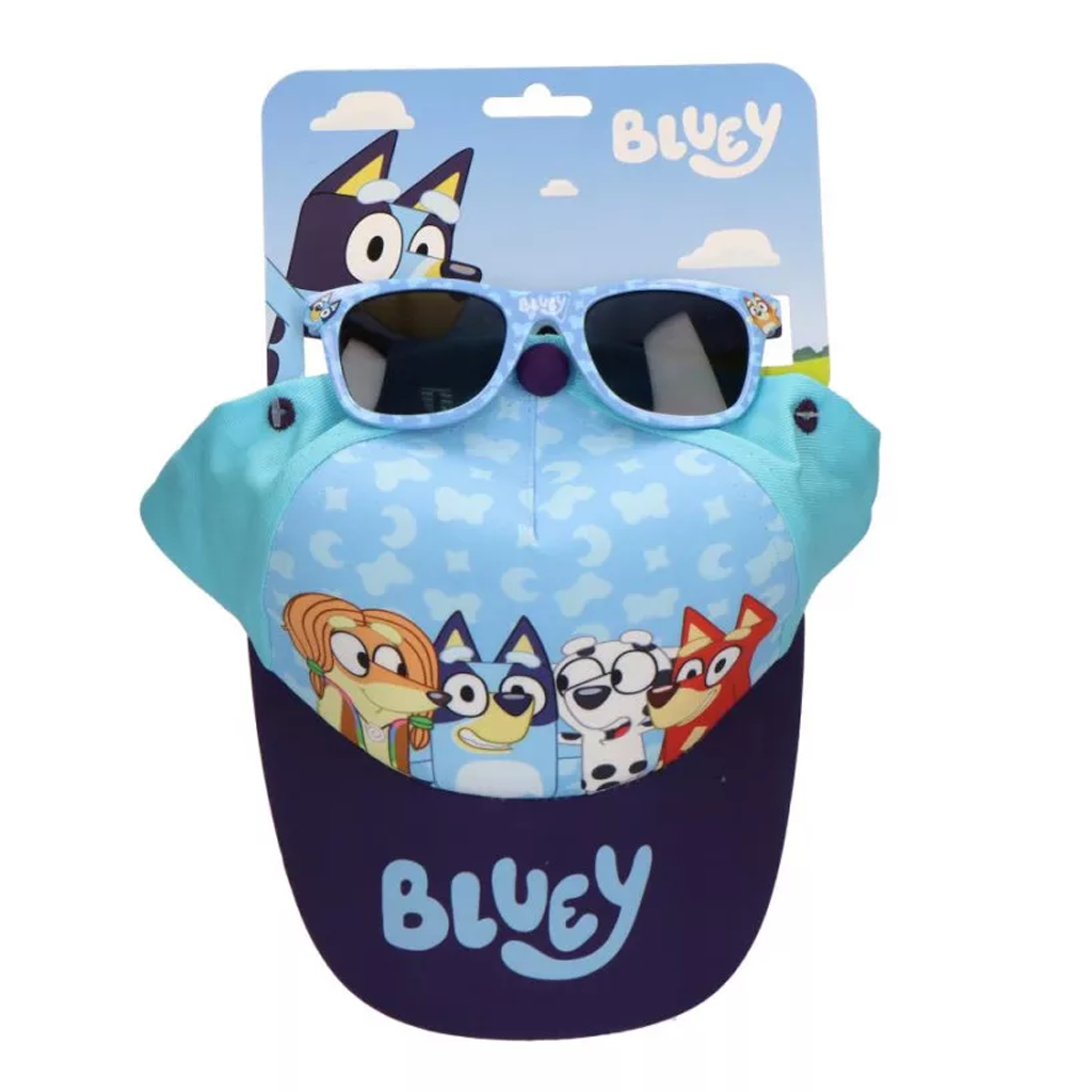 комплект шапка с козирка и слънчеви очила Блуи Bluey