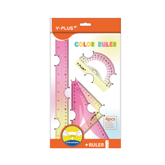 Чертожен комплект за училище - Линия триъгълник и транспортир. Ученически пособия и канцеларски материали