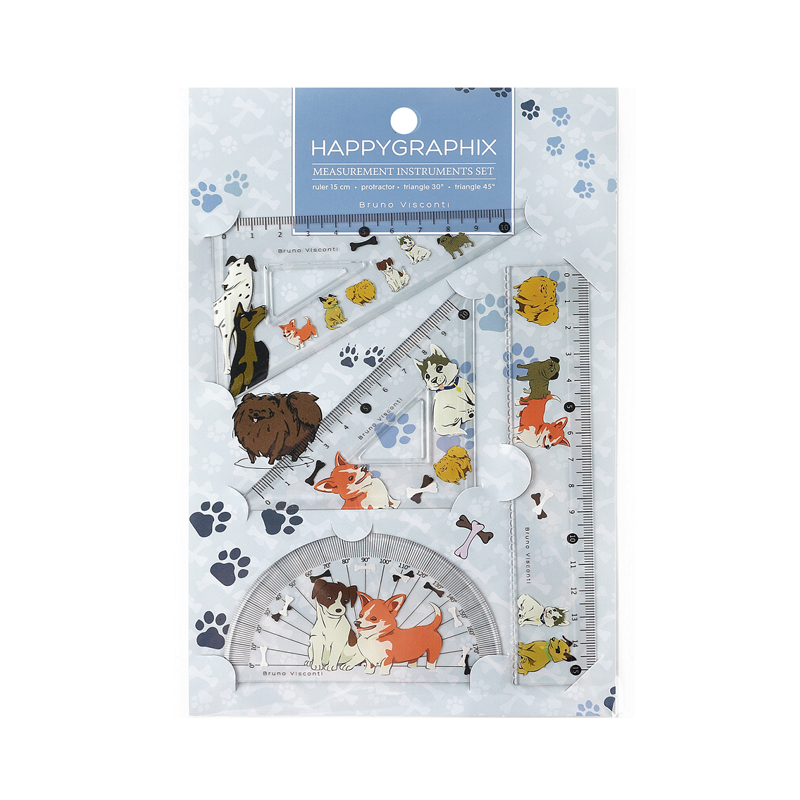Чертожен комплект за училище - Линия триъгълник и транспортир