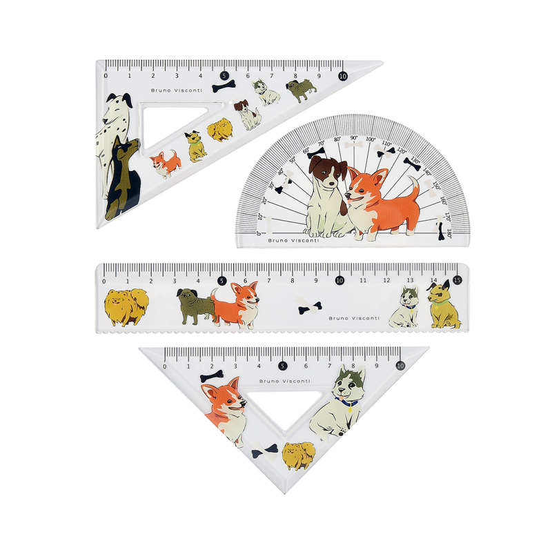 Chertojen komplekt s liniq triagalnik i transportir - Uchenicheski posobiq i kancelarski materiali