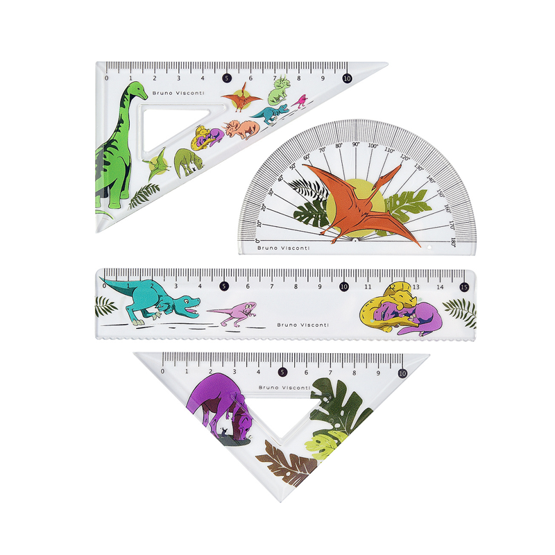 Chertojen komplekt s liniq triagalnik i transportir - Uchenicheski posobiq i kancelarski materiali