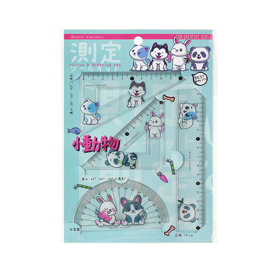 Чертожен комплект за училище - Линия триъгълник и транспортир