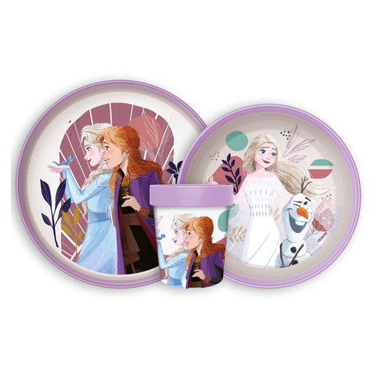 Комплект за хранене с чинийка купичка и чашка на Замръзналото Кралство - Детски аксесоари Frozen