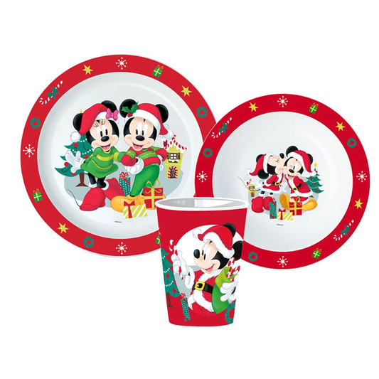Детски комплект за хранене Мики и Мини Маус Дисни - Аксесоари за деца чаша чиния и купичка Mickey i Minnie Mouse Disney