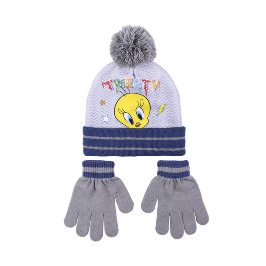 Комплект зимна шапка и ръкавици Туити Looney Tunes Tweety