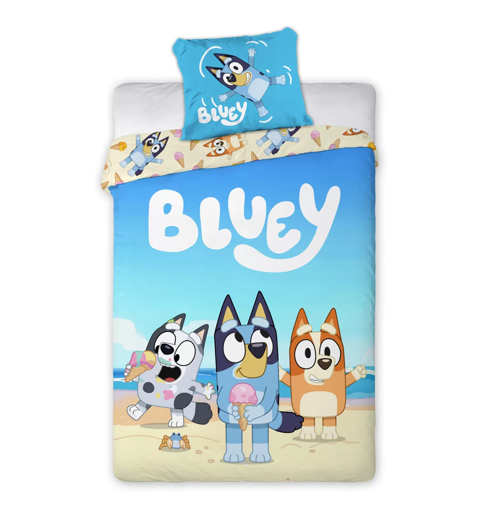 Детски Спален Комплект Блуи Bluey - Спално бельо за детско легло и кошара