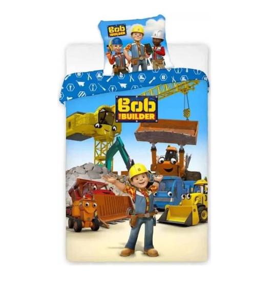 Спален комплект Боб Строителя - Детско спално бельо за детско легло и бебе кошара Bob the Builder