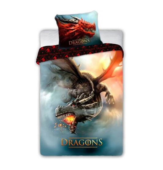 Спален комплект Дракони - Спално бельо за единично легло и аксесоари за детска стая