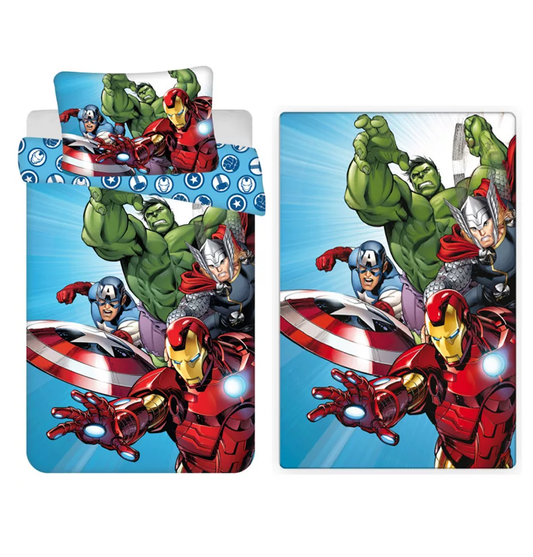 Спален комплект и одеяло Авенджърс - Детско спално бельо Avengers