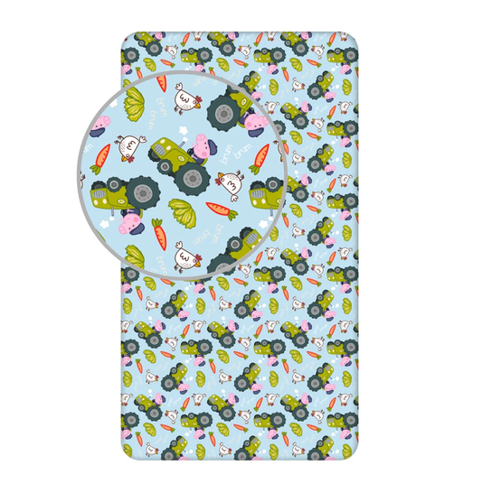 Чаршаф с ластик Джордж от Прасенцето Пепа - Детско спално бельо за единично легло Peppa Pig