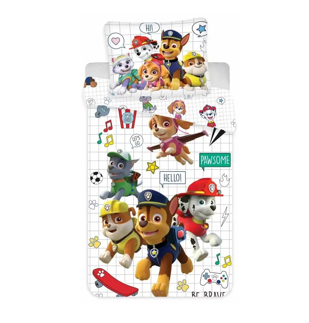 Спален комплект Пес Патрул - Детско спално бельо за детско легло и бебе кошара Paw Patrol