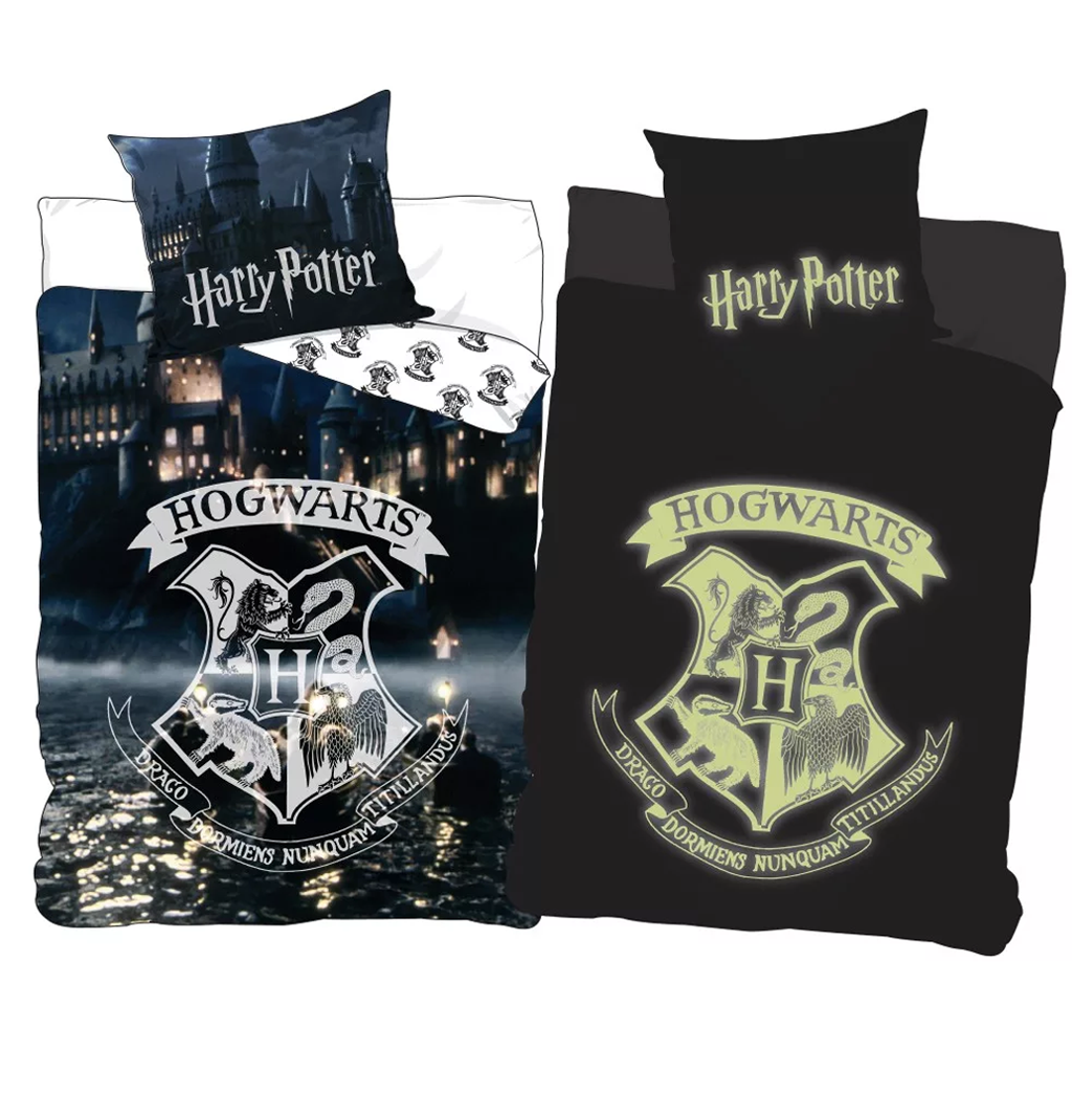 Светещ в тъмното спален комплект Хари Потър - детско спално бельо за единично легло
