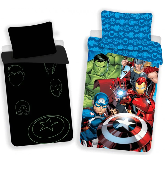 светещ в тъмното спален комплект Авенджърс - детско спално бельо Avengers