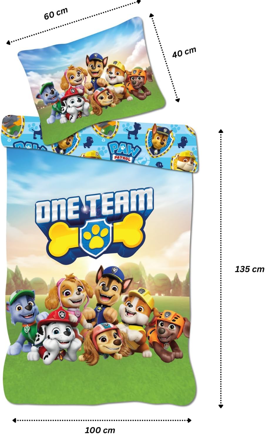 Spalen komplekt Paw Patrol za detsko leglo koshara - Splano belio za detska staq