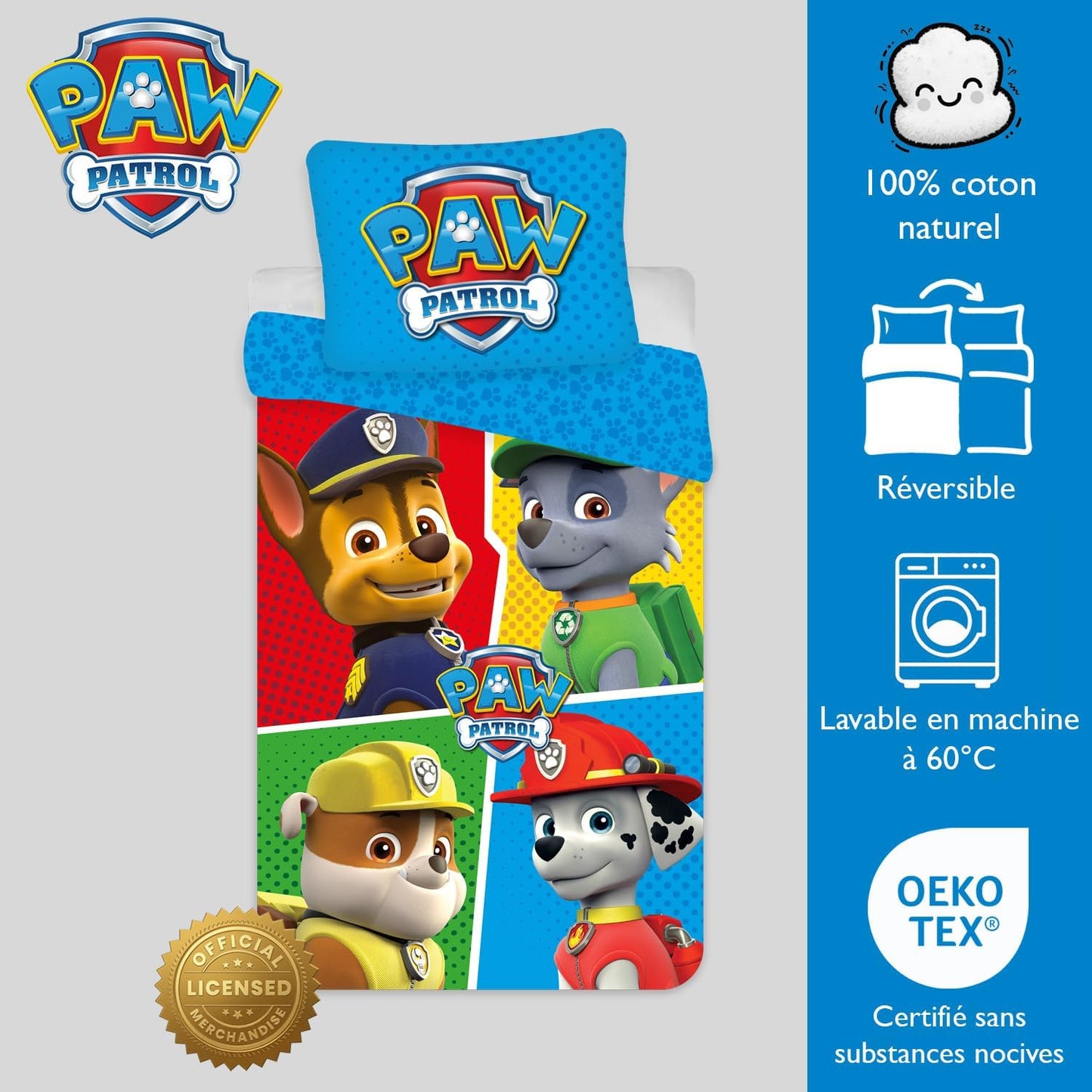 Spalen komplekt Paw Patrol za edinichno leglo